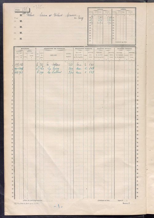 Matrice des propriétés non bâties, fol. 2799 à 2862.