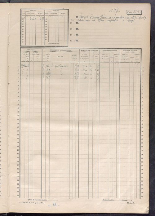 Matrice des propriétés non bâties, fol. 2799 à 2862.