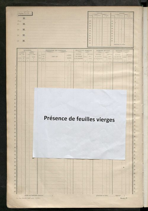 Matrice des propriétés non bâties, fol. 1201 à 1804.