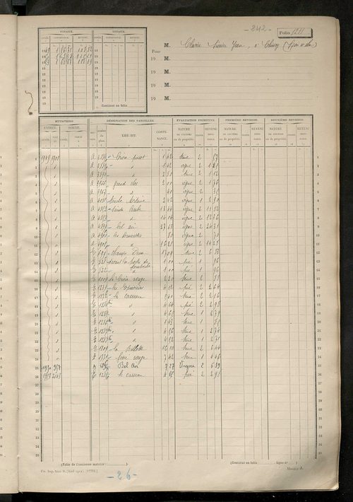 Matrice des propriétés non bâties, fol. 1201 à 1804.