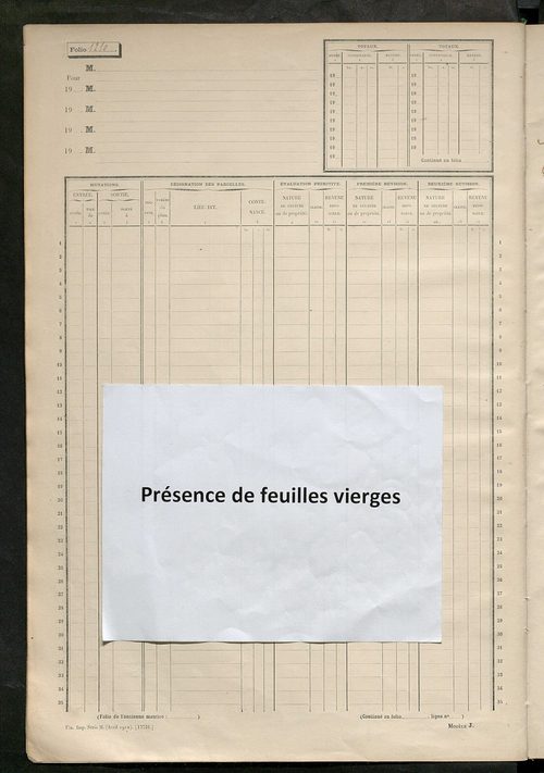 Matrice des propriétés non bâties, fol. 1201 à 1804.
