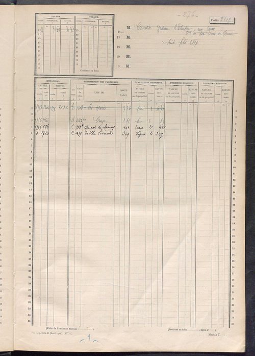 Matrice des propriétés non bâties, fol. 2799 à 2862.