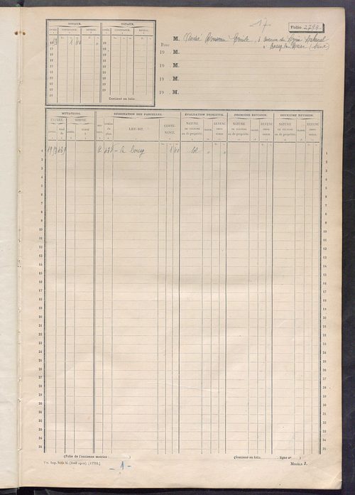 Matrice des propriétés non bâties, fol. 2799 à 2862.