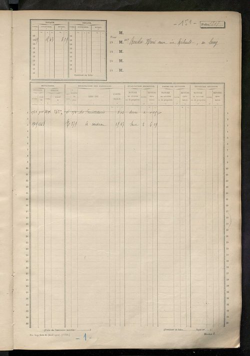 Matrice des propriétés non bâties, fol. 1201 à 1804.