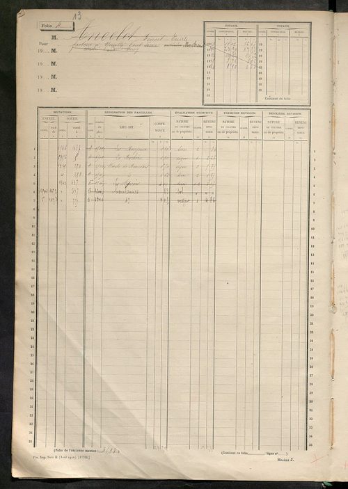 Matrice des propriétés non bâties, fol. 1 à 600.
