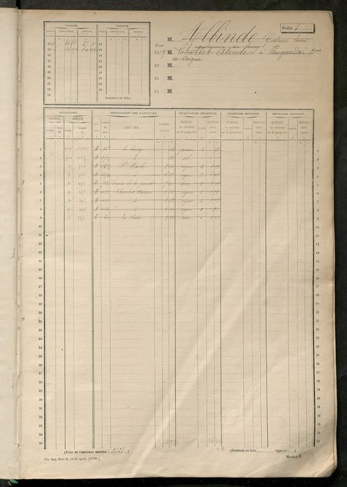 Matrice des propriétés non bâties, fol. 1 à 600.