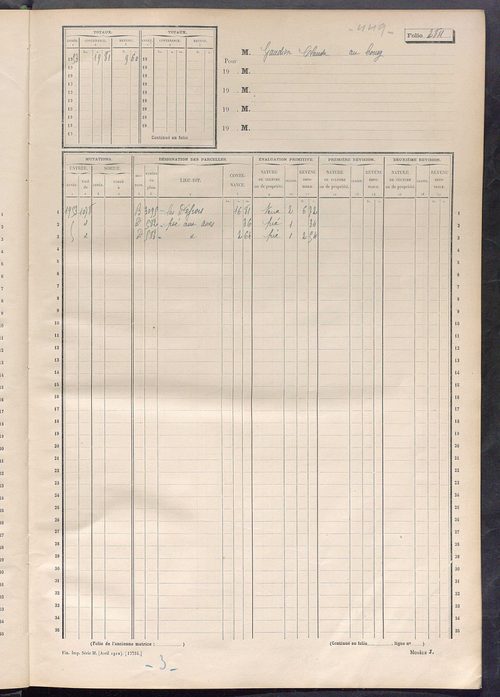 Matrice des propriétés non bâties, fol. 2799 à 2862.