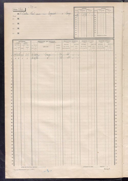 Matrice des propriétés non bâties, fol. 2799 à 2862.