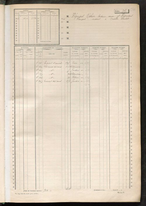 Matrice des propriétés non bâties, fol. 493 à 645.