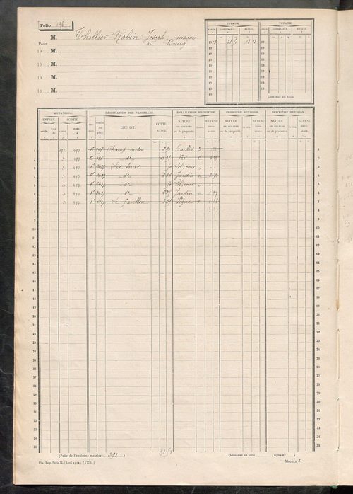 Matrice des propriétés non bâties, fol. 493 à 645.