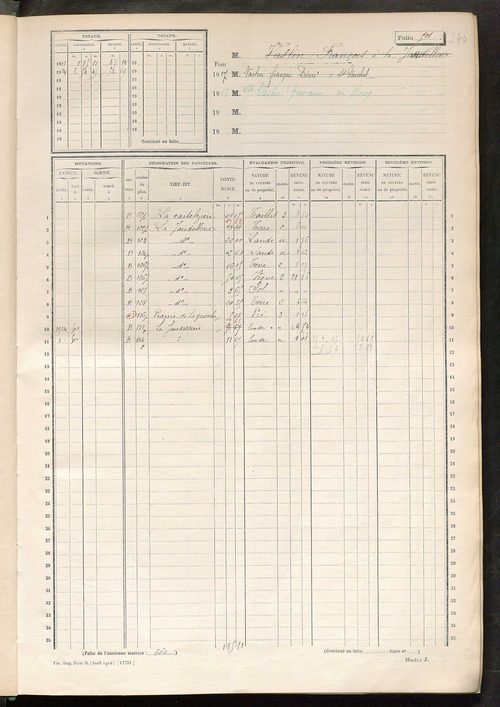 Matrice des propriétés non bâties, fol. 493 à 645.