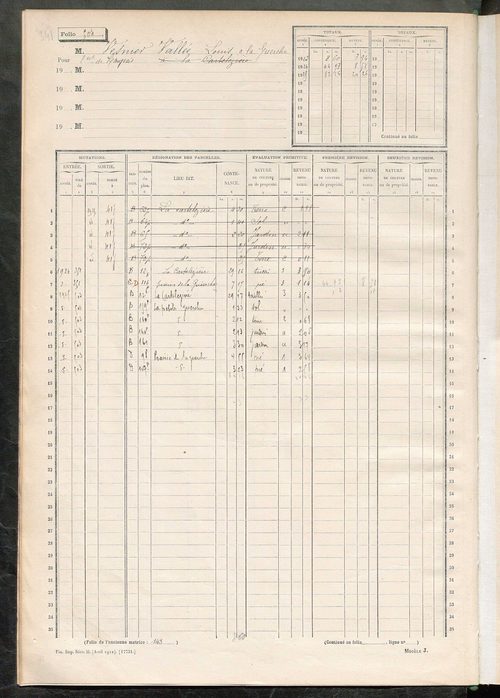 Matrice des propriétés non bâties, fol. 493 à 645.