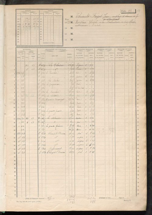 Matrice des propriétés non bâties, fol. 493 à 645.
