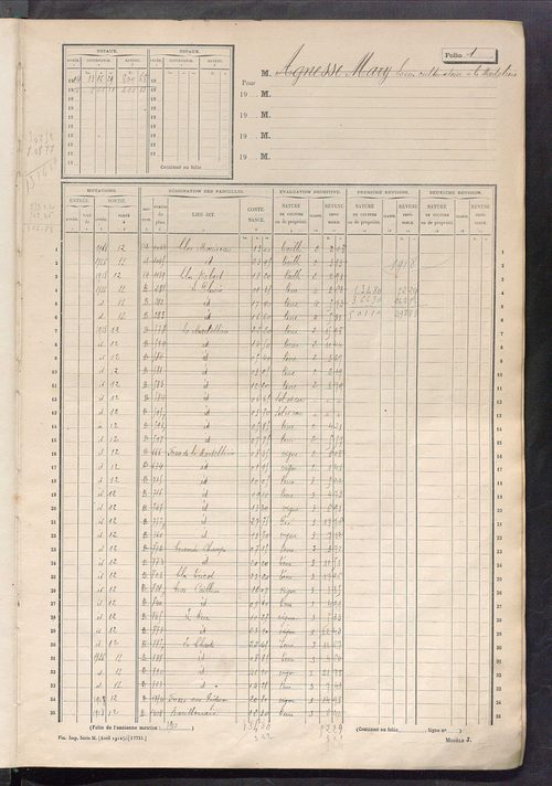 Matrice des propriétés non bâties, fol. 1 à 600.