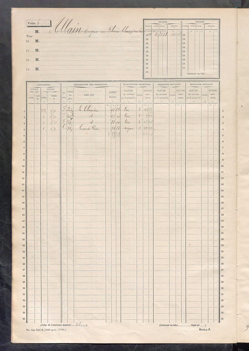 Matrice des propriétés non bâties, fol. 1 à 600.