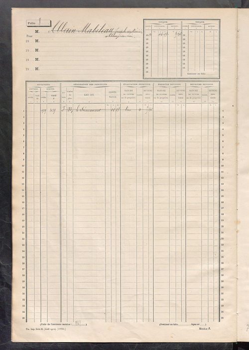Matrice des propriétés non bâties, fol. 1 à 600.