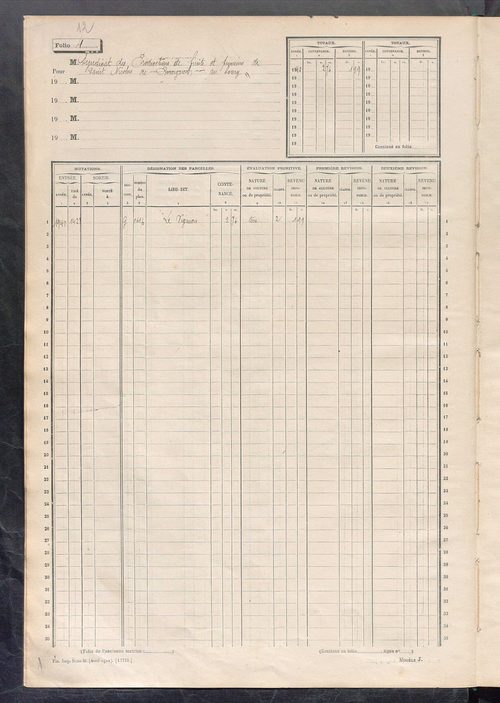 Matrice des propriétés non bâties, fol. 1 à 600.