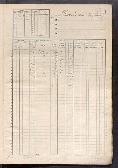 Matrice des propriétés non bâties, fol. 1 à 600.