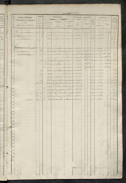 Matrice des propriétés foncières, fol. 1241 à 1860.