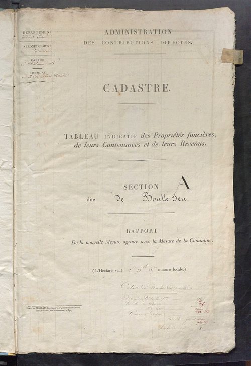 Etats de sections.