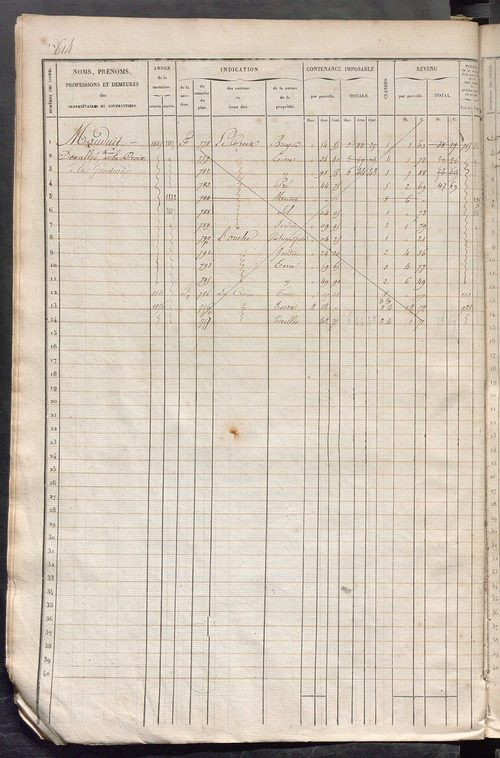 Matrice des propriétés foncières, fol. 601 à 1200.