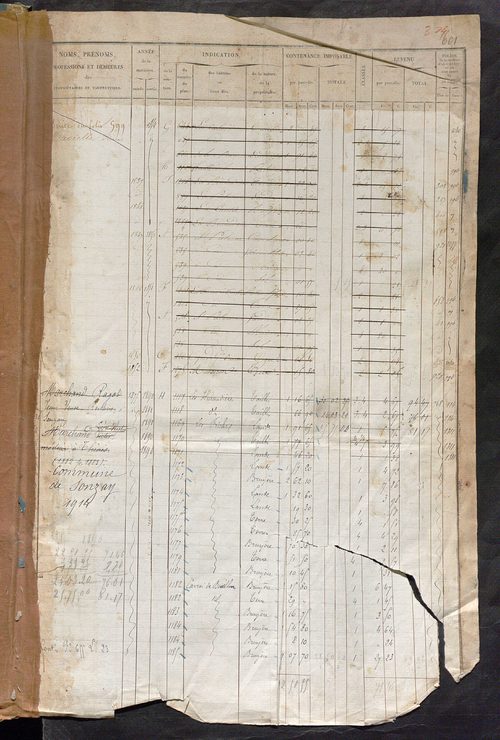 Matrice des propriétés foncières, fol. 601 à 1200.