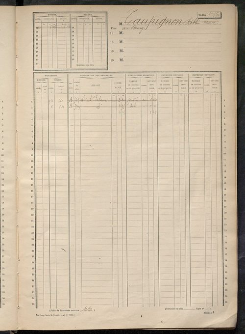 Matrice des propriétés non bâties, fol. 1093 à 1512.