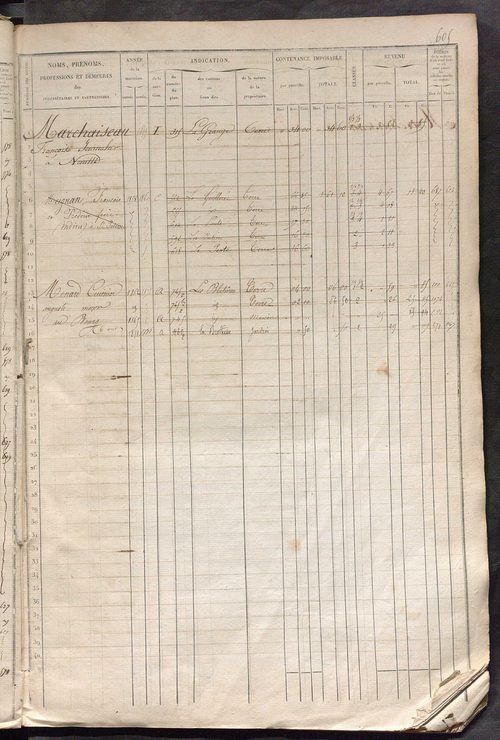 Matrice des propriétés foncières, fol. 601 à 1200.