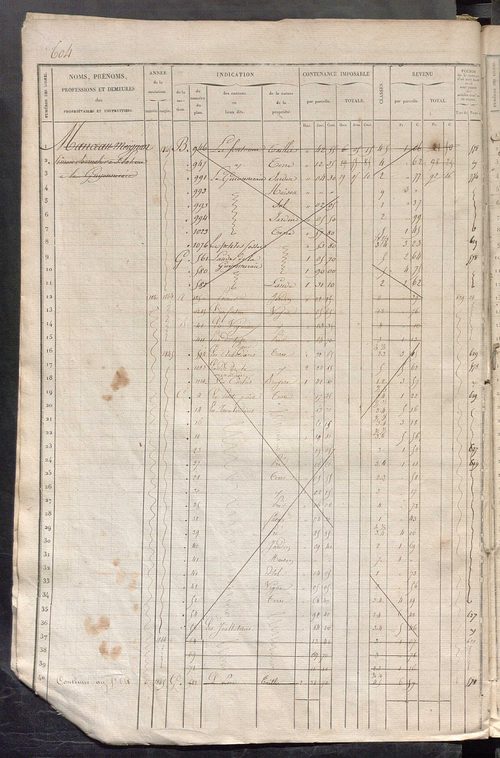 Matrice des propriétés foncières, fol. 601 à 1200.