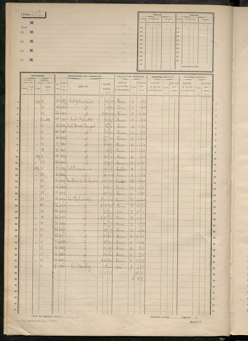 Matrice des propriétés non bâties, fol. 1093 à 1512.