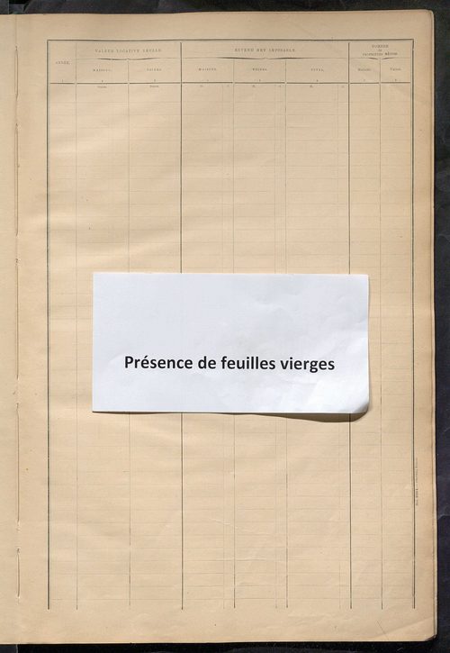 Matrice des propriétés bâties ; récapitulation ; table alphabétique des propriétaires.