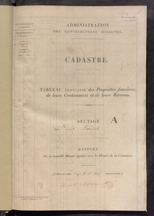 Etats de sections.