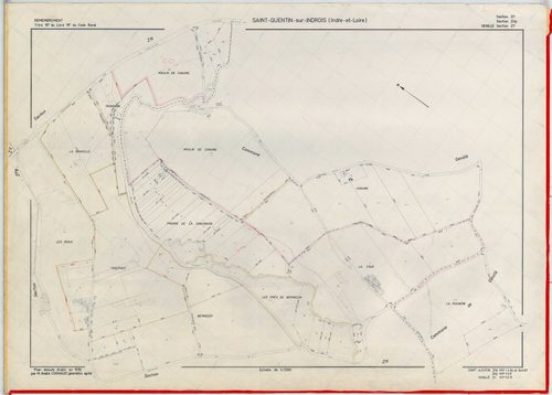 Sections ZP, ZO, feuille avec extension sur Genillé