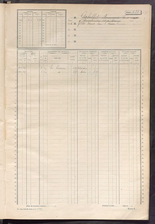 Matrice des propriétés non bâties, fol. 477 à 614.