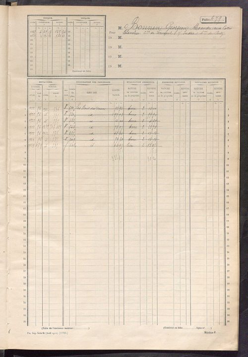 Matrice des propriétés non bâties, fol. 477 à 614.