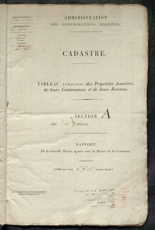Etats de sections.
