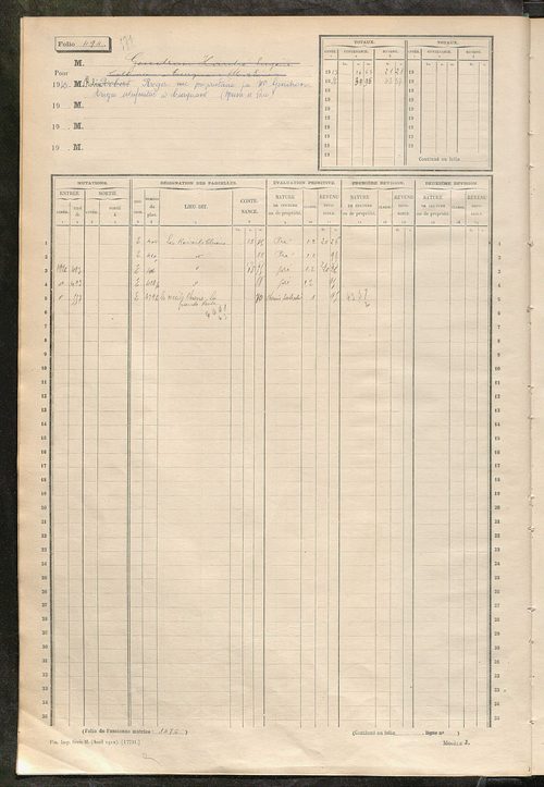 Matrice des propriétés non bâties, fol. 489 à 1088.