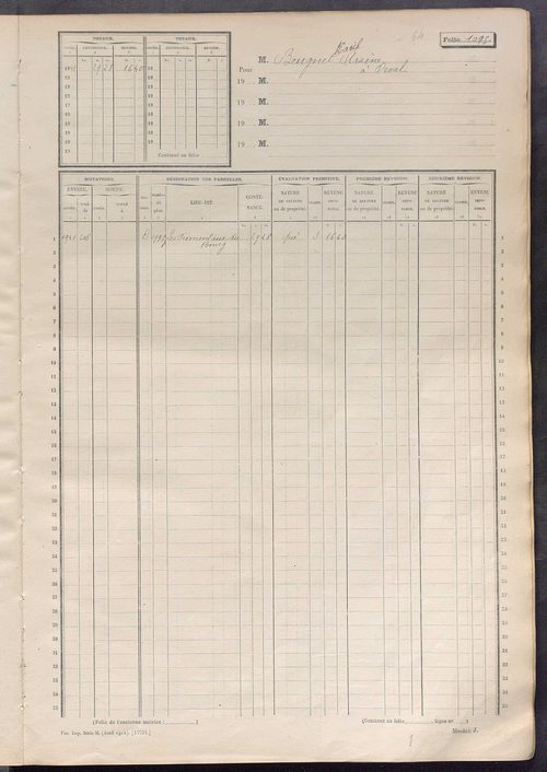 Matrice des propriétés non bâties, fol. 1089 à 1688.