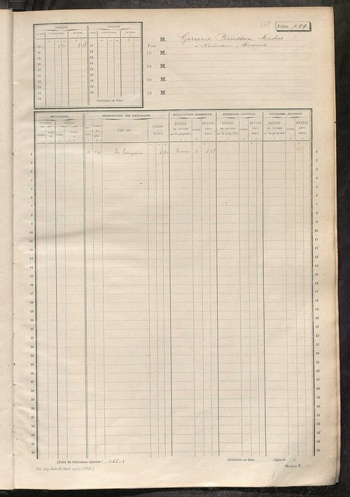 Matrice des propriétés non bâties, fol. 489 à 1088.