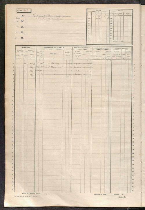 Matrice des propriétés non bâties, fol. 489 à 1088.