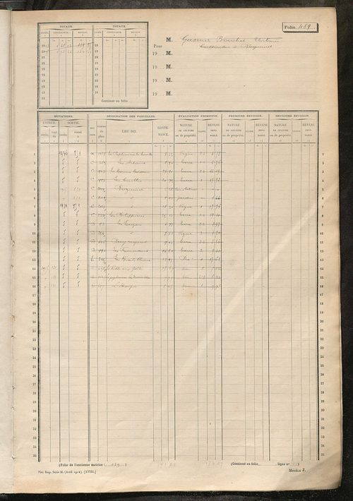 Matrice des propriétés non bâties, fol. 489 à 1088.
