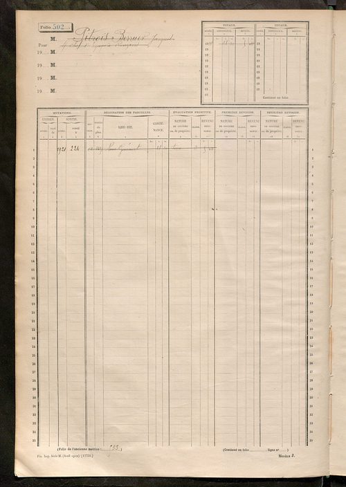 Matrice des propriétés non bâties, fol. 499 à 800.