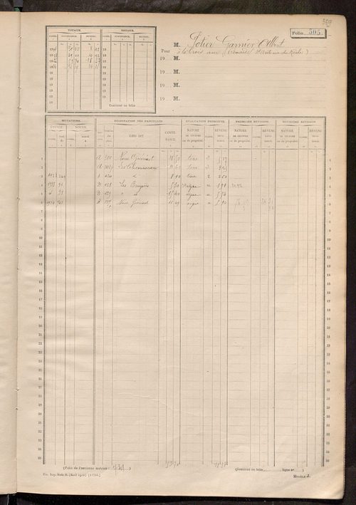 Matrice des propriétés non bâties, fol. 499 à 800.