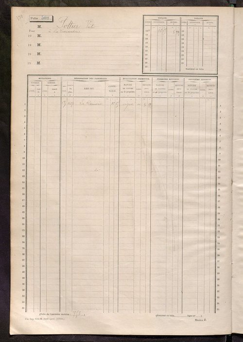Matrice des propriétés non bâties, fol. 499 à 800.