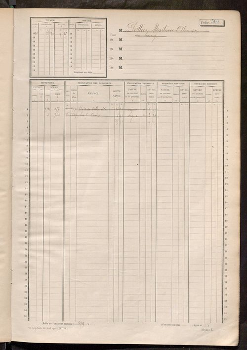 Matrice des propriétés non bâties, fol. 499 à 800.