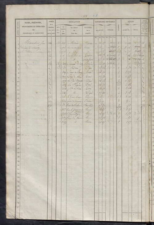 Matrice des propriétés foncières, fol. 581 à 1140 ; récapitulation des contenances et des revenus de la matrice cadastrale, 1839, table alphabétique des propriétaires.