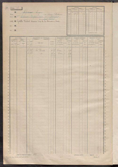 Matrice des propriétés non bâties, fol. 501 à 996.