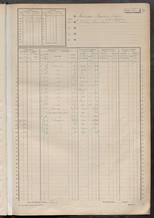 Matrice des propriétés non bâties, fol. 501 à 996.