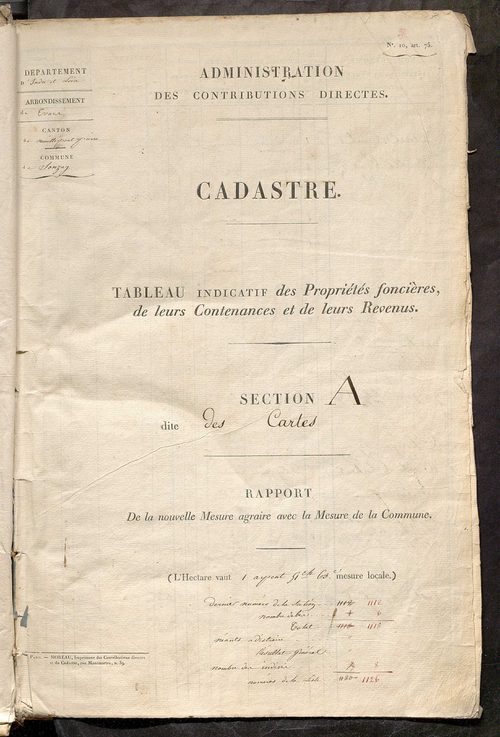 Etats de sections.
