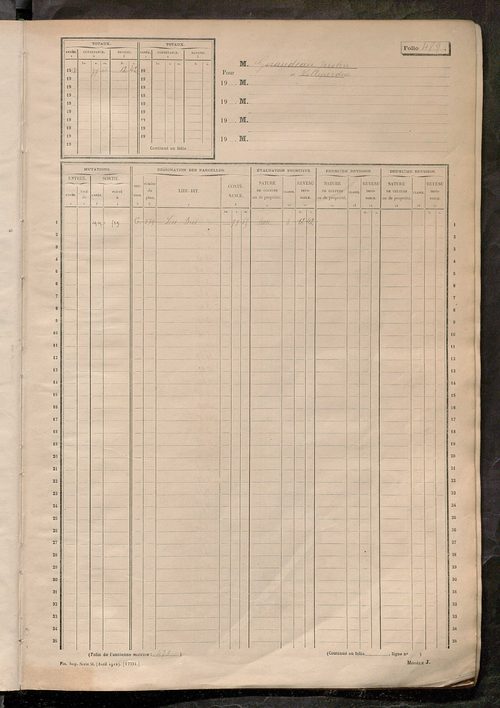 Matrice des propriétés non bâties, fol. 489 à 1088.